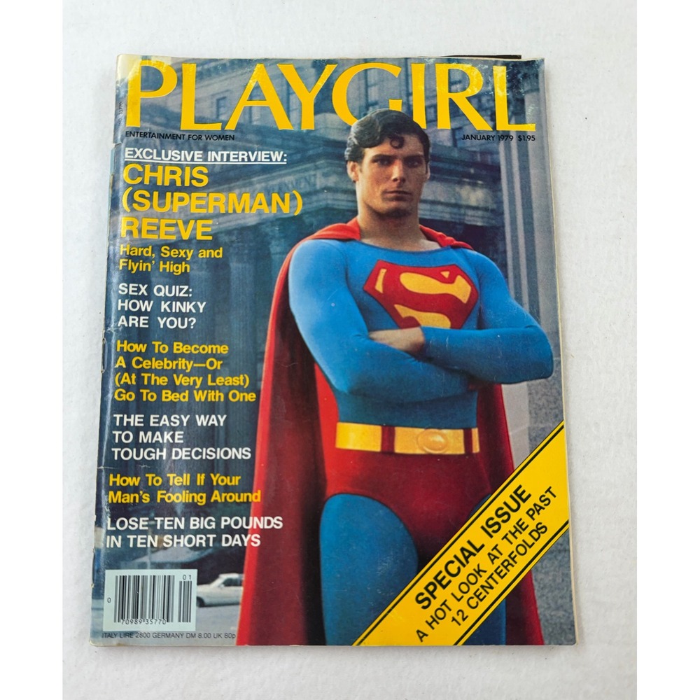 Vtg Playgirl Magazine January 1979 Christopher Reeve Superman Interview 1970s